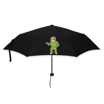 Sloth Bodybuilder Hantel Bodybuilding - Regenschirm (klein) - Schwarz - Vorne