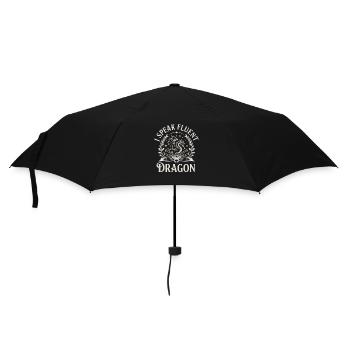 Fantasy Reading Dragon Book - Speak Fluent Dragon - Umbrella (small) - black - Front