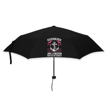 CUXHAVEN AM LIEBSTEN BIN ICH AM STRAND Lustig - Regenschirm (klein) - Schwarz - Vorne