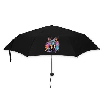 Doberman Pinscher Dog Splash Art - Umbrella (small) - black - Front