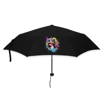 Couleur éclaboussure du Cavalier King Charles Spaniel - Parapluie standard - noir - Devant