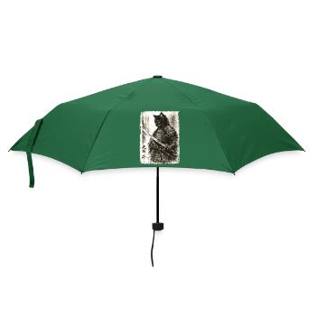 Samurai Cat Japanese Warrior Ukiyoe Anime - Umbrella (small) - bottlegreen - Front