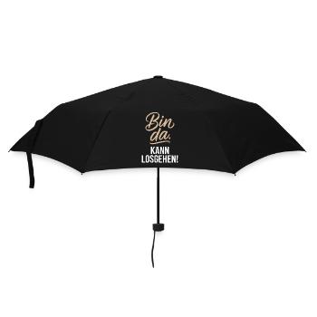 Bin Da Kann Losgehen JGA Büro Malle Festival Party - Regenschirm (klein) - Schwarz - Vorne