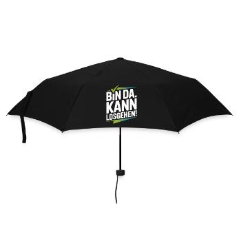 Bin Da Kann Losgehen JGA Büro Malle Festival Party - Regenschirm (klein) - Schwarz - Vorne