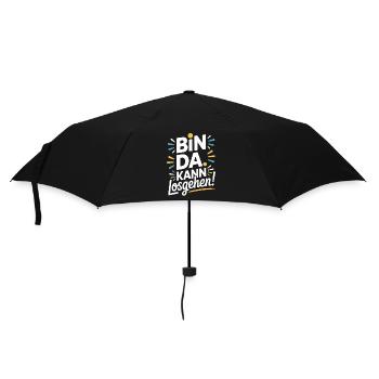 Bin Da Kann Losgehen JGA Büro Malle Festival Party - Regenschirm (klein) - Schwarz - Vorne
