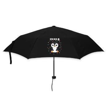 Ich bin 8 - Süßes Pinguin zum 8. Geburtstag - Regenschirm (klein) - Schwarz - Vorne