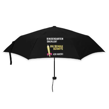 Kindergarten überlebt die Schule schaffe ich auch - Regenschirm (klein) - Schwarz - Vorne