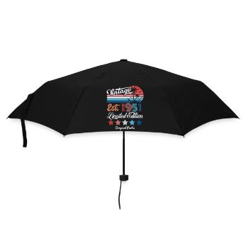 1951 Vintage Birthday Gift 75th Birthday 75 Years - Umbrella (small) - black - Front