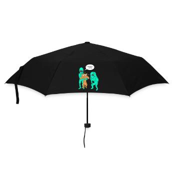 Außerirdische haben Katzenhemd gefunden - Regenschirm (klein) - Schwarz - Vorne
