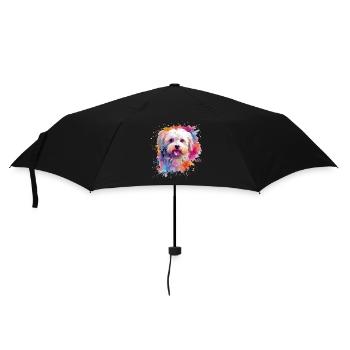 Bunte Malteserhunde-Splash-Art - Regenschirm (klein) - Schwarz - Vorne