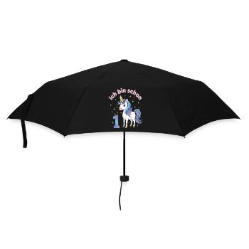 1. Geburtstag Einhorn Mädchen Ich bin schon 1 - Regenschirm (klein) - Schwarz - Vorne