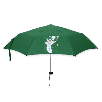 Astronauten-Skiplaneten-Shirt - Regenschirm (klein) - Flaschengrün - Vorne