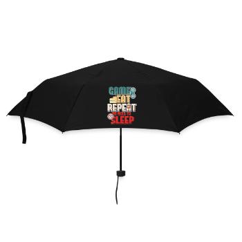 Game Eat Repeat No Sleep Gamer Quote - Umbrella (small) - black - Front