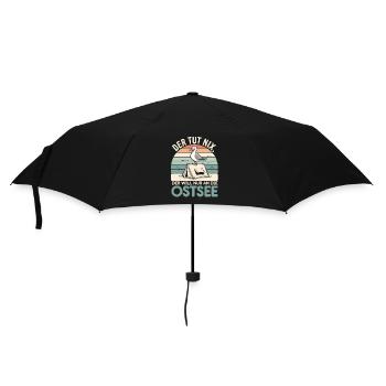  Der Tut Nix Der Will Nur An Die Ostsee Möwe - Regenschirm (klein) - Schwarz - Vorne