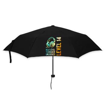 14e anniversaire Garçon Fille Adolescent Niveau 14 - Parapluie standard - noir - Devant