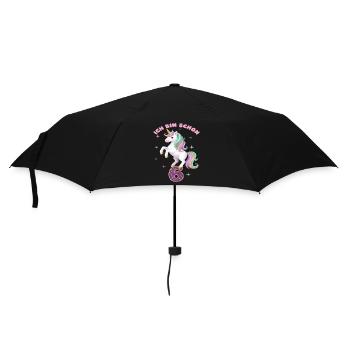 1. Geburtstag Einhorn Mädchen Ich bin schon 1 - Regenschirm (klein) - Schwarz - Vorne