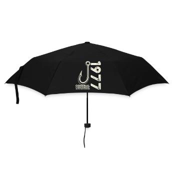 49th Birthday Gift Angler Fishing Man 1977 - Umbrella (small) - black - Front