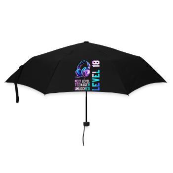 18e anniversaire Garçon Fille Adolescent Niveau 18 - Parapluie standard - noir - Devant