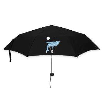 Astronaute baleine spatiale volant dans un rêve galactique - Parapluie standard - noir - Devant