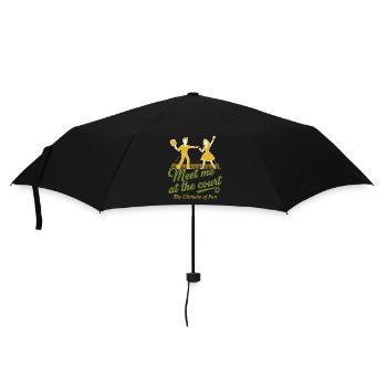 Pickleball Triff mich am Court Lustiger Spieler Liebe - Regenschirm (klein) - Schwarz - Vorne