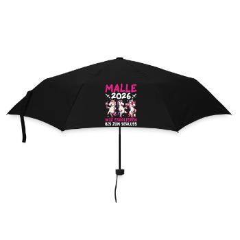 Malle 2026 Wir Eskalieren Bis Zum Schluss Einhorn - Regenschirm (klein) - Schwarz - Vorne