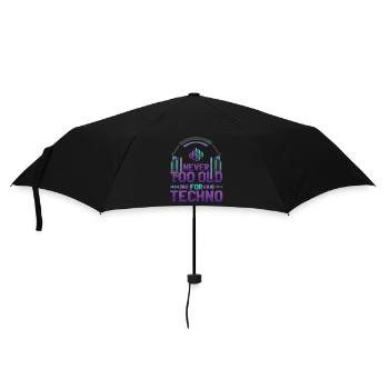 DJ de musique techno jamais trop vieux - Parapluie standard - noir - Devant