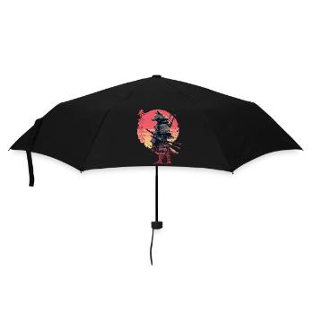 Wolf Samurai at Sunset - Umbrella (small) - black - Front