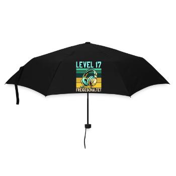 17. Geburtstag Junge Mädchen Gamer Level 17 Jahre - Regenschirm (klein) - Schwarz - Vorne