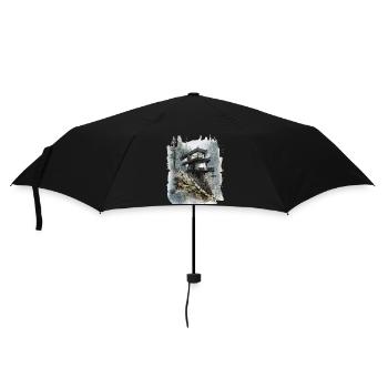Forest Glass Cabin on Cliff - Umbrella (small) - black - Front