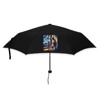 Cornish Rexkatze Starry Night - Regenschirm (klein) - Schwarz - Vorne