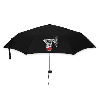 Herz-Hoop-Dunk - Regenschirm (klein) - Schwarz - Vorne
