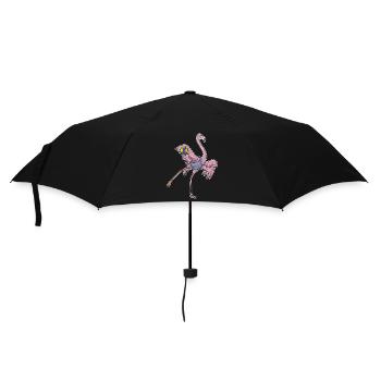 Flamingo Handballer Handball Sport - Regenschirm (klein) - Schwarz - Vorne