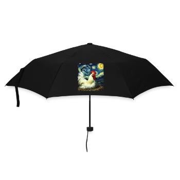Leghorn Hühner Starry Night - Regenschirm (klein) - Schwarz - Vorne