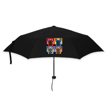 Bouledogues français Pop Art Colorés - Parapluie standard - noir - Devant