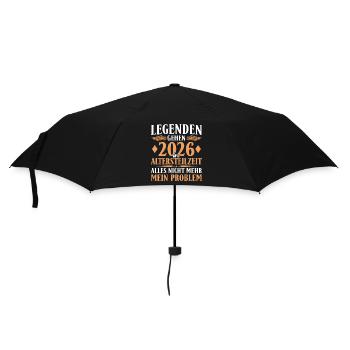 Legenden gehen 2026 in Altersteilzeit - Frührente - Regenschirm (klein) - Schwarz - Vorne