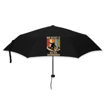 Mir reicht's Ich geh snowboarden Retro Shirt - Regenschirm (klein) - Schwarz - Vorne