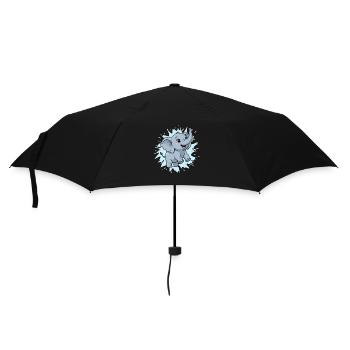 Cute elephant with paint splash - Umbrella (small) - black - Front