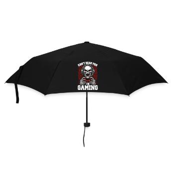 Totenkopf mit Gaming Controller Gamer Zocken - Regenschirm (klein) - Schwarz - Vorne