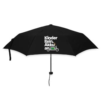 Kinder Rein Akku An E Bike Spruch - Regenschirm (klein) - Schwarz - Vorne