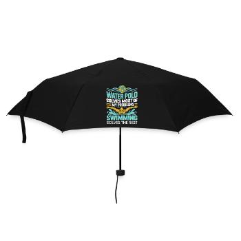 Water polo solves most of my problems - Umbrella (small) - black - Front