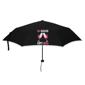 Die Klügere Kippt Nach - Regenschirm (klein) - Schwarz - Vorne