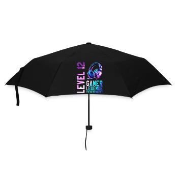 12. Geburtstag Junge Mädchen Gaming Level 12 Jahre - Regenschirm (klein) - Schwarz - Vorne