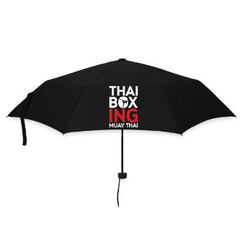 Thai-Boxen-Muay-Thai-Emblem - Regenschirm (klein) - Schwarz - Vorne