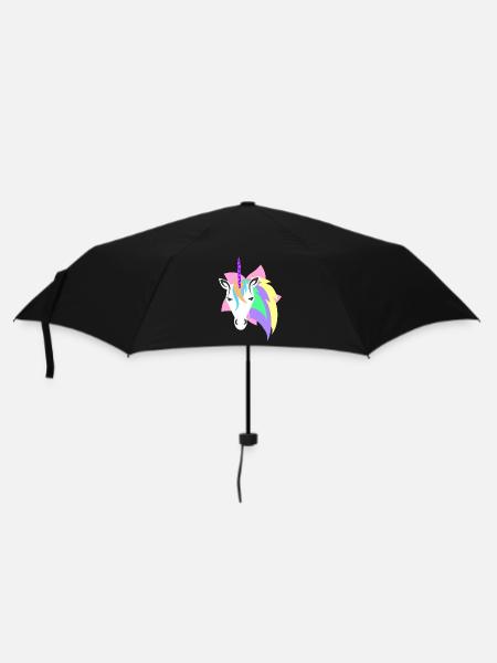 Introvertiertes Einhorn – Leave Me Alone - Regenschirm (klein) - Schwarz