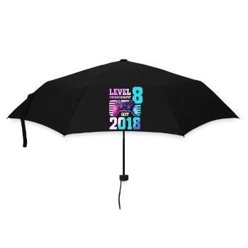 8. Geburtstag Junge Mädchen 2018 Gaming Level 8 - Regenschirm (klein) - Schwarz - Vorne