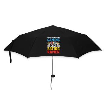 Gaming Und Ramen Essen Gamer Nudeln - Regenschirm (klein) - Schwarz - Vorne