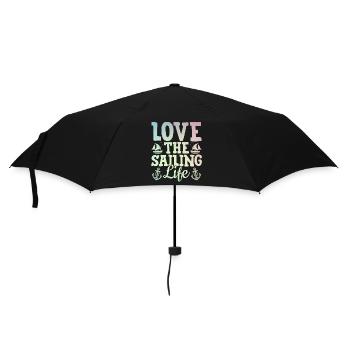 Love The Sailing Life Capitaine Marin à la Voile - Parapluie standard - noir - Devant