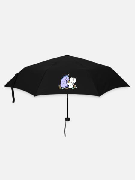 Klo Regenbogen Einhorn - Regenschirm (klein) - Schwarz