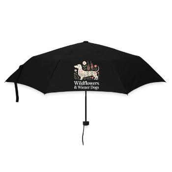 Dachshund flowers - Umbrella (small) - black - Front