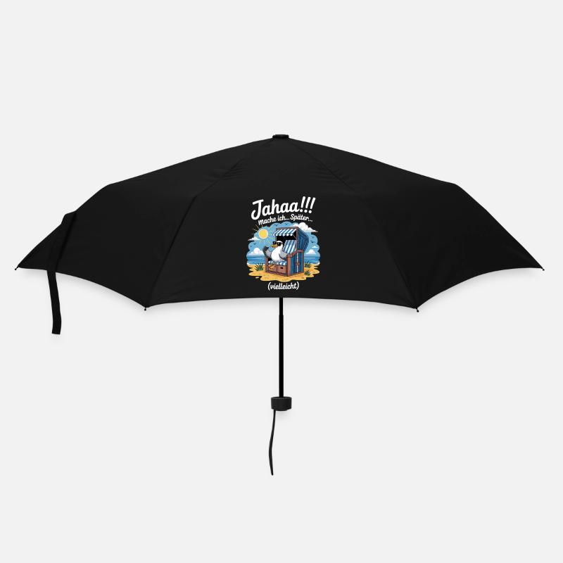 Jahaa mache ich spaeter vielleicht Moewe - Regenschirm (klein) - Schwarz
